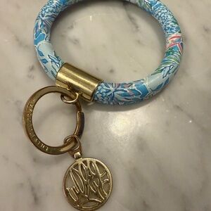Lilly Pulitzer Blue and Gold Key Bracelet Holder